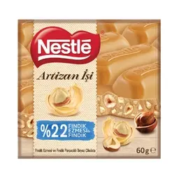 Nestle Artizan İşi Fındık Ezmeli & Fındık Parçacıklı Beyaz Çikolata 60 G