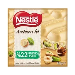 Nestle Artizan İşi Antep Fıstıklı & Fındıklı Beyaz Çikolata 60 G