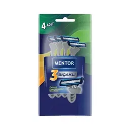 Mentor Üç Bıçak Tıraş Bıçağı 4'lü
