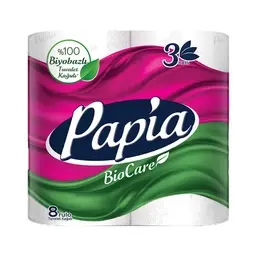 Papia BioCare Tuvalet Kağıdı 3 Katlı 8'li