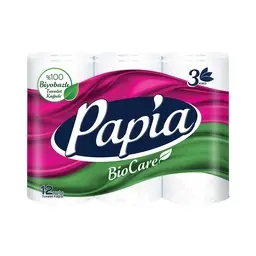 Papia Biocare 3 Katlı Tuvalet Kağıdı 12'li
