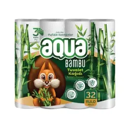 Aqua Bambu 3 Katlı Tuvalet Kağıdı 32'li