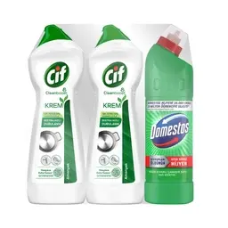 Cif Krem 2x750 ml + Domestos Ultra Çamaşır Suyu 750 ml