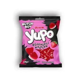 Ülker Yupo Eğleneceli Kalpler Çilek Aromalı Yumuşak Şeker 130 G