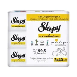 Sleepy Yenidoğan Islak Havlu 3x40 Adet