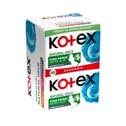 Kotex Natural Gece Hijyenik Ped 10'lu