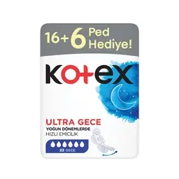 Kotex Ultra Hijyenik Ped Gece 22'li
